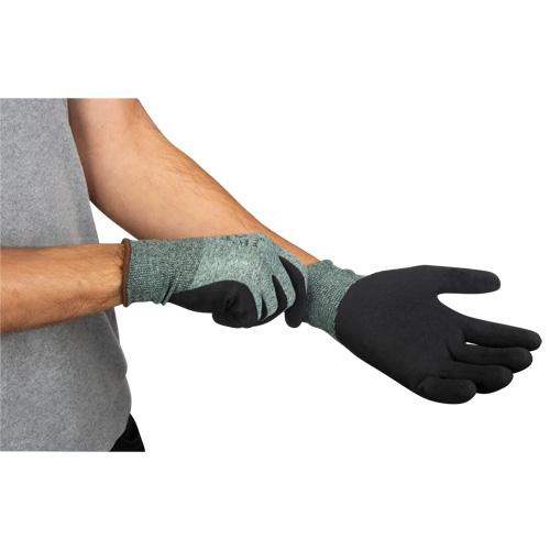 Gants &eacute;cologiques enduits &agrave; prise cr&ecirc;p&eacute;e, 9, R&ecirc;vetement Mousse de latex, Calibre 15, Enveloppe en Nylon/rPET Superchem Industries