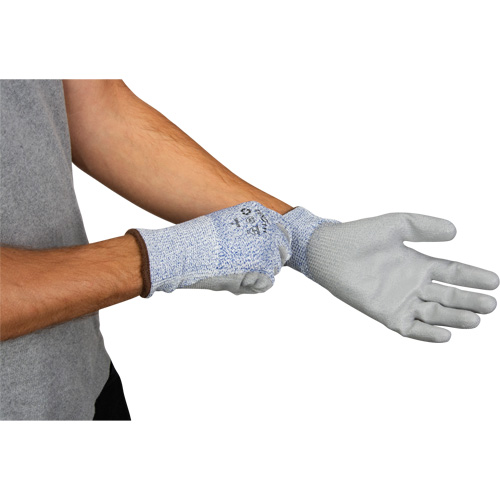 Eco-Friendly Stretch Cut-Resistant Gloves, Size 10, 13 Gauge, Polyurethane Coated, HPPE/RPET Shell, ASTM ANSI Level A2 Superchem Industries