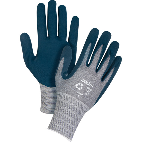 Gants &eacute;cologiques enduits et l&eacute;gers, 9, R&ecirc;vetement Mousse de nitrile, Calibre 15, Enveloppe en Polyester/rPET Superchem Industries