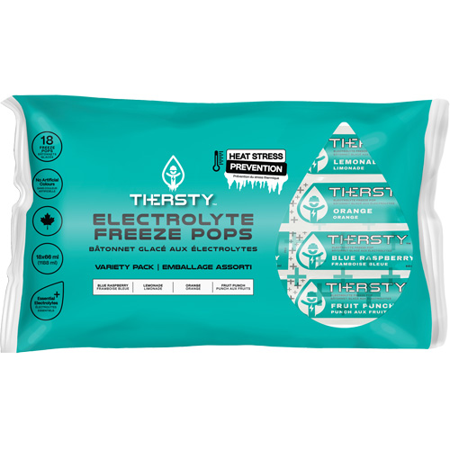 B&acirc;tonnets gel&eacute;s de boisson hydratante, Gel&eacute;, Saveurs vari&eacute;es Superchem Industries