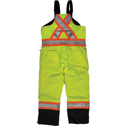 Ripstop Insulated Safety Bib Overall, Polyester, X-Small, High Visibility Lime-Yellow Superchem Industries