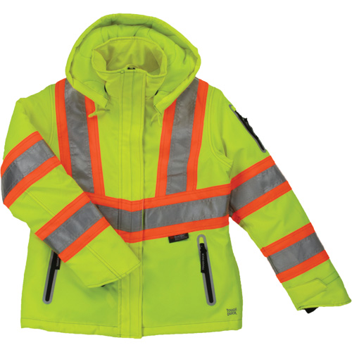 Womens Insulated Flex Safety Jacket, Polyester, High Visibility Lime-Yellow, Small Superchem Industries