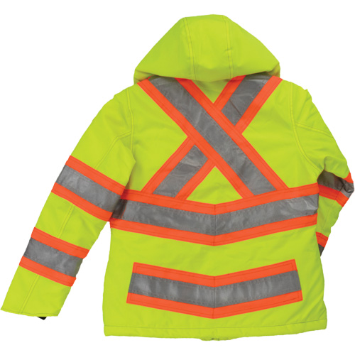 Womens Insulated Flex Safety Jacket, Polyester, High Visibility Lime-Yellow, Small Superchem Industries