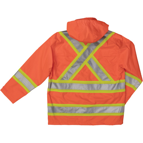 Manteau de s&eacute;curit&eacute; imperm&eacute;able en tissu ind&eacute;chirable Ripstop, Polyester, 3T-Grand, Orange haute visibilit&eacute; Superchem Industries