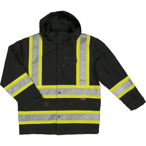 Manteau de s&eacute;curit&eacute; imperm&eacute;able en tissu ind&eacute;chirable Ripstop, Polyester, Grand, Noir Superchem Industries