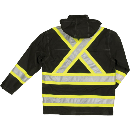 Manteau de s&eacute;curit&eacute; imperm&eacute;able en tissu ind&eacute;chirable Ripstop, Polyester, Grand, Noir Superchem Industries