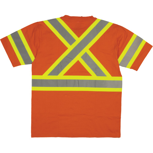 Short Sleeve Safety T-Shirt, Cotton, X-Small, High Visibility Orange Superchem Industries