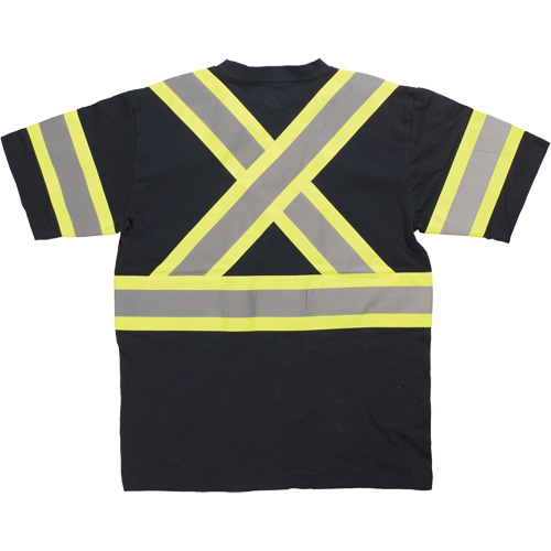 Short Sleeve Safety T-Shirt, Cotton, X-Small, Black Superchem Industries