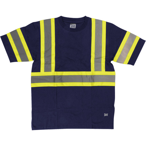 Short Sleeve Safety T-Shirt, Cotton, X-Small, Navy Blue Superchem Industries