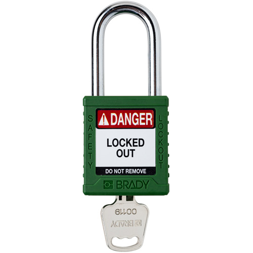Velocity Lockout Padlock, Green, Keyed Different, Nylon, 1-1/2" Width Superchem Industries