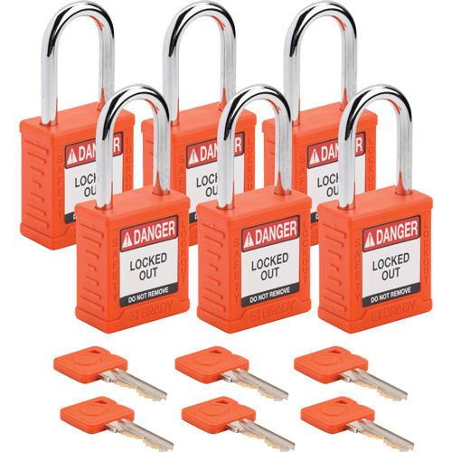 Velocity Lockout Padlocks, Orange, Keyed Alike, Nylon, 1-1/2" Width Superchem Industries