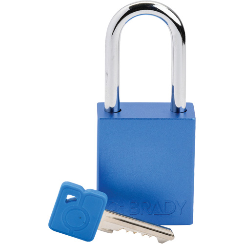Cadenas de verrouillage Velocity, Bleu, Cl&eacute;s diff&eacute;rentes, Aluminium, Largeur de 1-1/2" Superchem Industries
