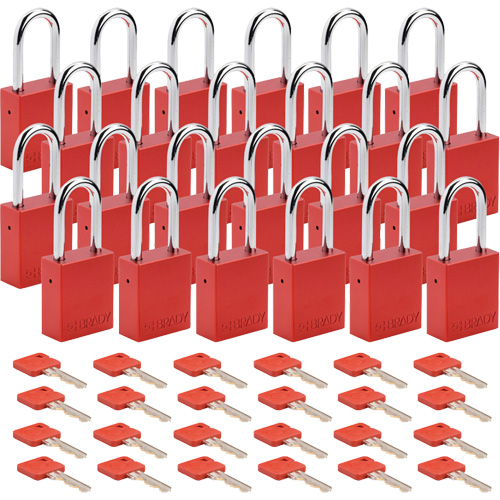 Velocity Lockout Padlocks, Red, Keyed Different, Aluminum, 1-1/2" Width Superchem Industries