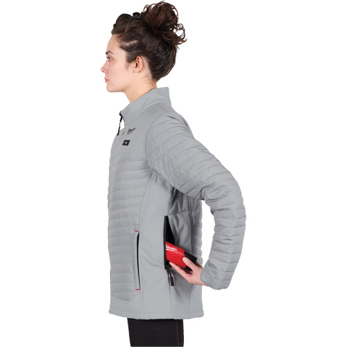M12 Heated Axis Jacket with Battery, Women's, Small, Grey Superchem Industries