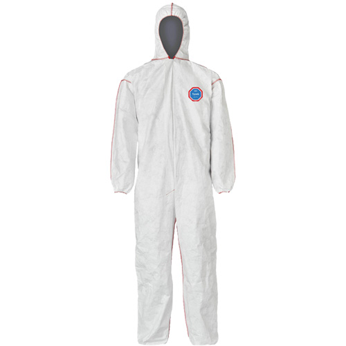 SFR Coveralls with Hood, Medium, White, Tyvek&reg; 400 Superchem Industries