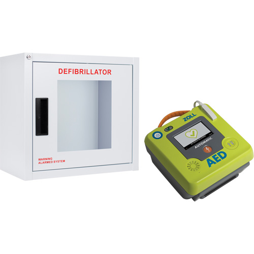 AED 3 AED & Wall Cabinet Kit, Semi-Automatic, French, Class 4 Superchem Industries