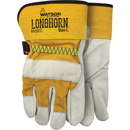 Longhorn Gloves, Large, Grain Cowhide Palm Superchem Industries