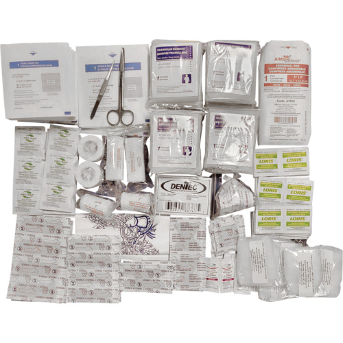 Trousse de premiers soins de base et recharge Shield, R&eacute;pond &agrave; la norme CSA Z1220-17 type 2 environnements &agrave; faible risque, Grand (51-100 travailleurs) Superchem Industries
