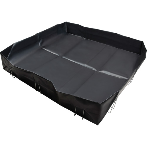 Berme &agrave; support en fil m&eacute;tallique, Capacit&eacute; 748 gal. US, 10' la x 10' lo x 12" h, Support en L Superchem Industries