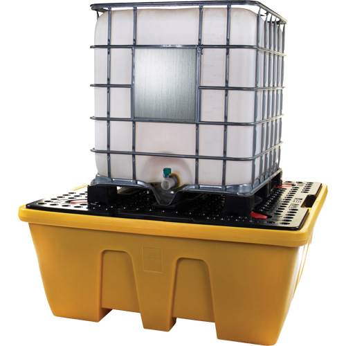 Palette de d&eacute;versements IBC, Capacit&eacute; de d&eacute;versement 333 gal. US, 66" x 66" x 27,5" Superchem Industries