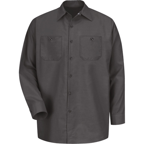 Long Sleeve Industrical Work Shirt, Men's, Medium, Charcoal Superchem Industries