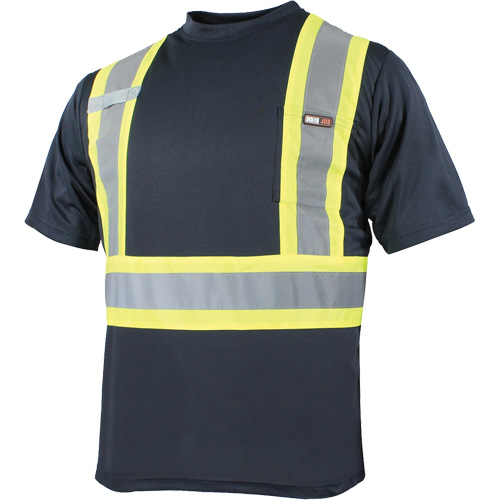 Quick Dry Short Sleeves T-Shirt, Polyester, Small, Navy Blue Superchem Industries