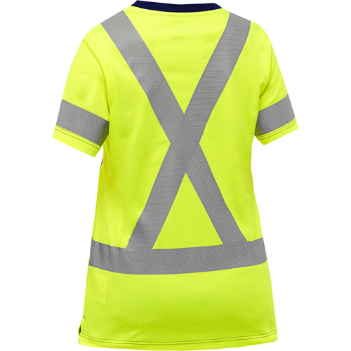 Bisley&reg; Women's X-Back Short Sleeve Shirt, Poly-Cotton, Small, High Visibility Lime-Yellow Superchem Industries