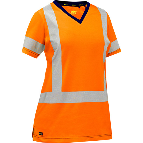 Chemise &agrave; manches courtes et X au dos Bisley pour femmes, Poly-coton, Petit, Orange haute visibilit&eacute; Superchem Industries