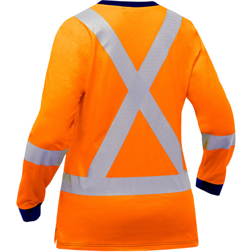Bisley&reg; Women's X-Back Long Sleeve Shirt, Poly-Cotton, Small, High Visibility Orange Superchem Industries