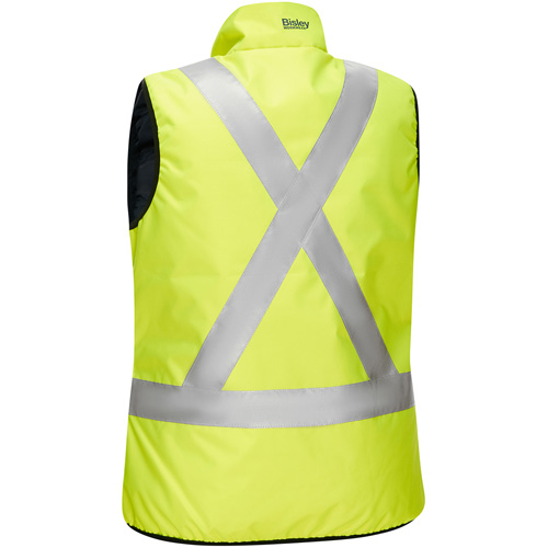Veste bouffante, enveloppante et r&eacute;versible avec X au dos Bisley pour femmes, Jaune lime haute visibilit&eacute;, 3T-Grand, Polyester Superchem Industries