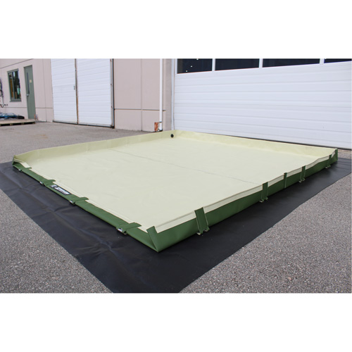 Easy-Riser Insta-Berm, 1870 US gal. Capacity, 10' W x 50' L x 6" H, Hinge Bracket Superchem Industries