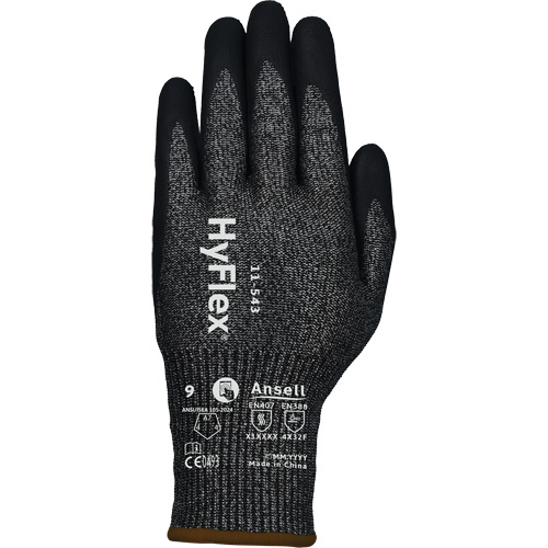 Gants r&eacute;sistants &agrave; la coupe HYFLEX 11-543, 6, Calibre 13, Rev&ecirc;tement Nitrile, ASTM ANSI niveau A7/EN 388 niveau F Superchem Industries