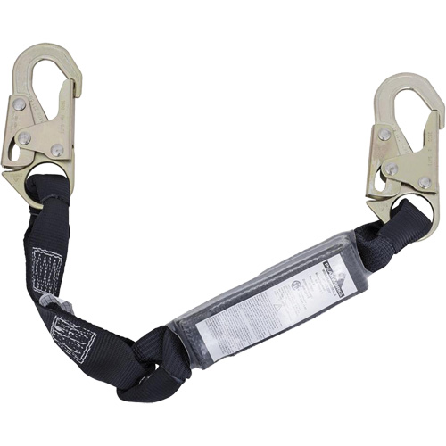 SA-5200-2.5 Shock Absorbing Lanyard, 2.5', Snap Hook Center, Snap Hook Leg Ends, Polyester Superchem Industries