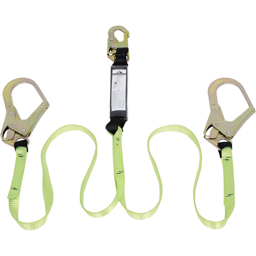 SA-54022-4 Shock Absorbing Lanyard, 4', Form Hook Center, Snap Hook Leg Ends, Polyester Superchem Industries
