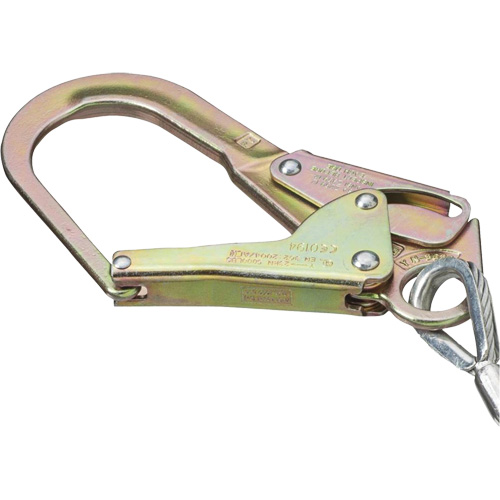 SA-5502-6 Shock Absorbing Lanyard, 6', Form Hook Center, Snap Hook Leg Ends, Galvanized Steel Superchem Industries