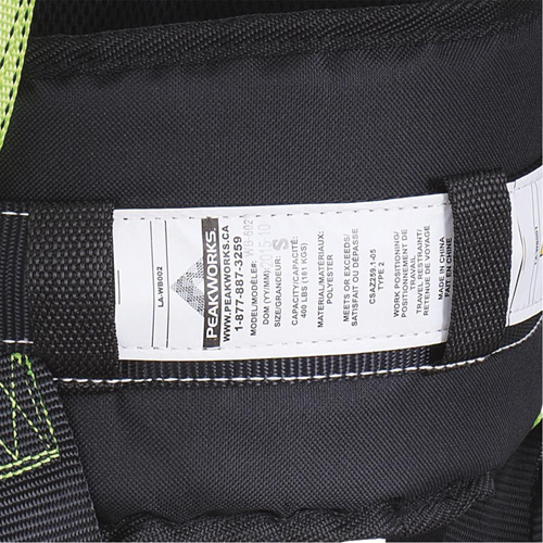 FBH10000E1020-S  Harnais de s&eacute;curit&eacute; s&eacute;rie entrepreneur avec ceinture de positionnement, Certifi&eacute;e CSA, Classe AEP, Petit Superchem Industries