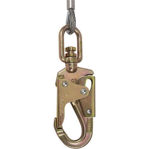SRL-73302-40LE Cordage de s&eacute;curit&eacute; autor&eacute;tractable, 40', Acier galvanis&eacute;, Pivotant Superchem Industries
