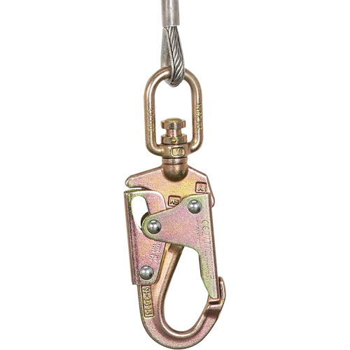 SRL-73302-60LE Cordage de s&eacute;curit&eacute; autor&eacute;tractable, 60', Acier galvanis&eacute;, Pivotant Superchem Industries