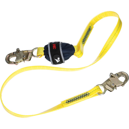 Coated Web Shock-Absorbing Lanyard, 6', Snap Hook Center, Snap Hook Leg Ends Superchem Industries