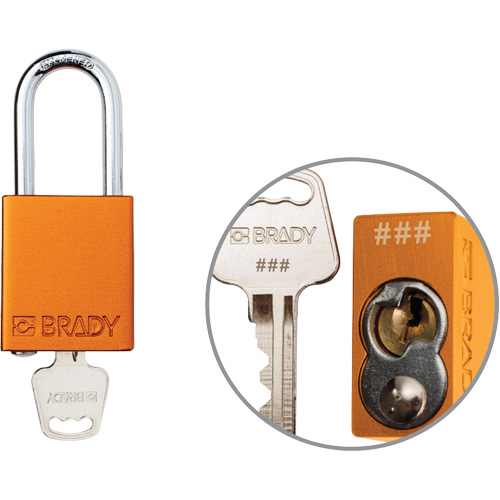 Velocity Plus Safety Lockout Padlock, Orange, Keyed Alike, Aluminum, 1-1/2" Width Superchem Industries