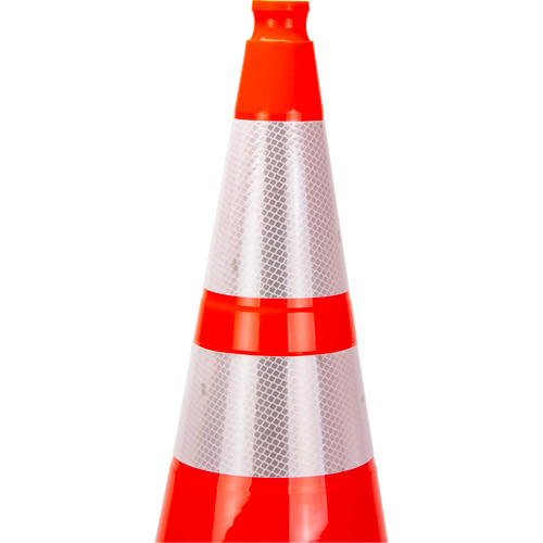 Premium Traffic Cone, 28", Orange, 4" & 6" Reflective Collar(s) Superchem Industries