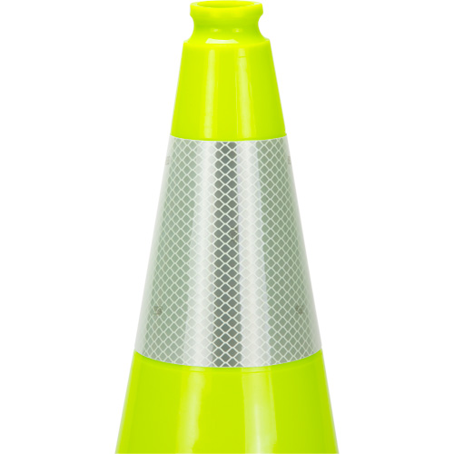 Premium Traffic Cone, 18", Lime Green, 6" Reflective Collar(s) Superchem Industries