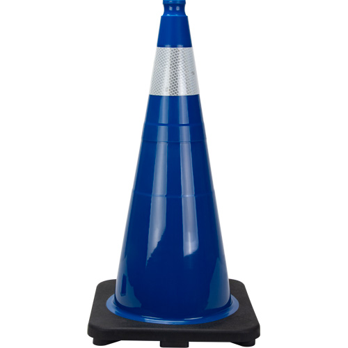 Premium Traffic Cone, 28", Blue, 4" Reflective Collar(s) Superchem Industries