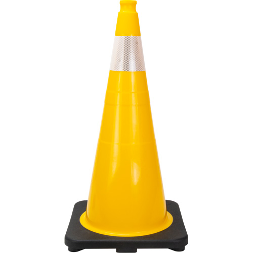 Premium Traffic Cone, 28", Yellow, 4" Reflective Collar(s) Superchem Industries