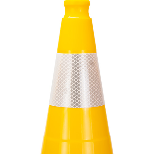 Premium Traffic Cone, 28", Yellow, 4" Reflective Collar(s) Superchem Industries