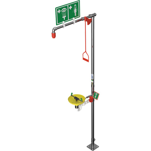 Douche combin&eacute;e avec cuvette ouverte en ABS et entr&eacute;e sup&eacute;rieure, Socle Superchem Industries