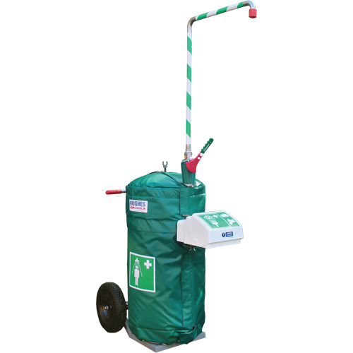 Insulated Mobile Self-Contained Emergency Safety Shower with Eye and Face Wash, 30 gal. Capacity, Meets None Superchem Industries