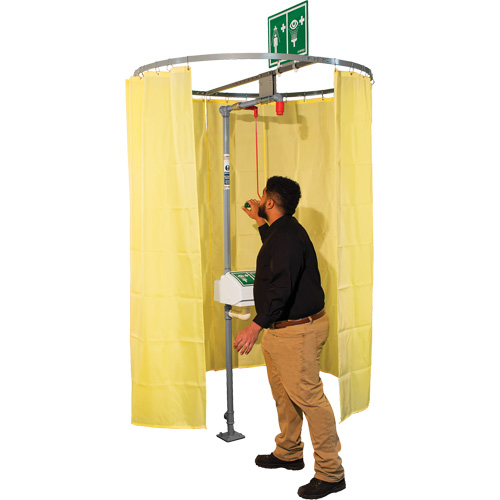 Pipe Mounted Safety Shower Modesty Curtain Superchem Industries