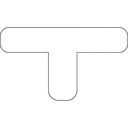 Durastripe Rounded X-TREME DuraT, T, 7" L x 4" W, White, Vinyl Superchem Industries