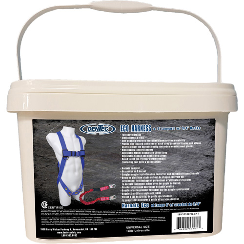 ECO Safety Harness in Pail with 6' Lanyard, CSA Certified, Class A, 255 lbs. Cap. Superchem Industries